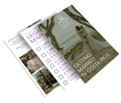 Three stacked magazines about getting married in Costa Rica